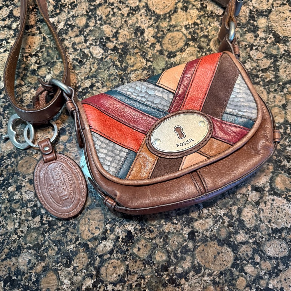 Fossil Women's Multicolor Patchwork Leather Bag - image 2